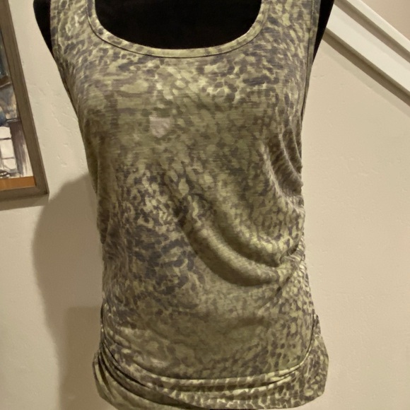 Skinnygirl Green Gray Animal Print Sleeveless Tank Top Python Leopard Small - Picture 1 of 7